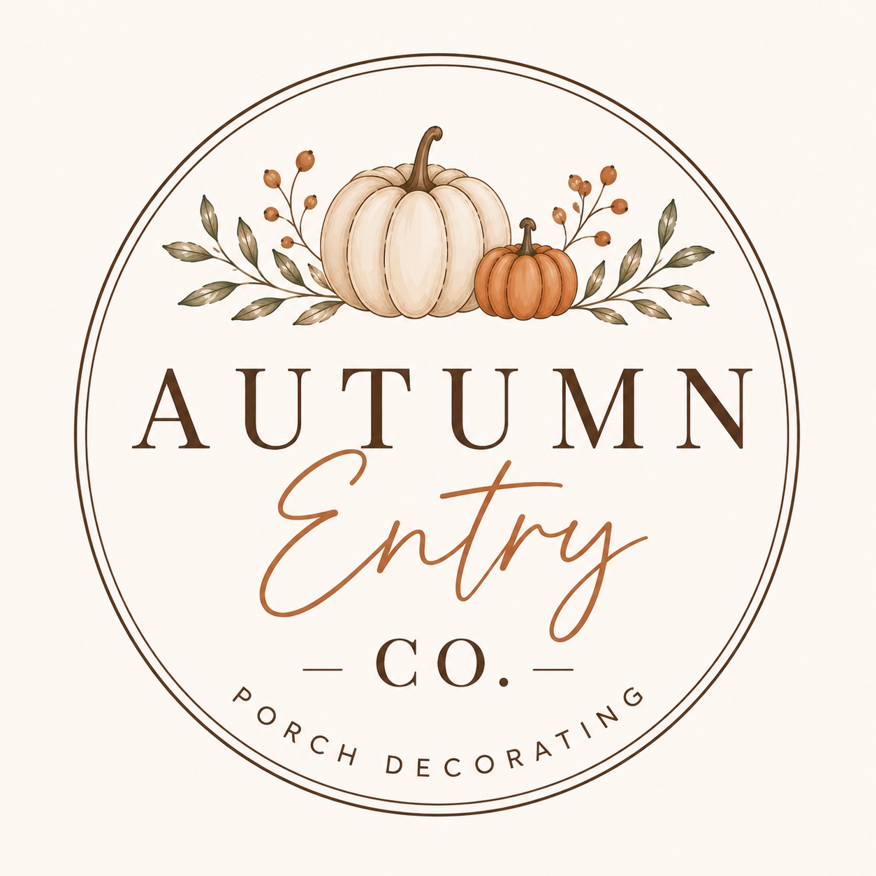 Autumn Entry Co. pumpkin porch decorating logo